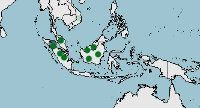 Distribución de gavial Malayo, Tomistoma schlegelii
