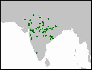 Distribución del bengalí verde, Amandava formosa