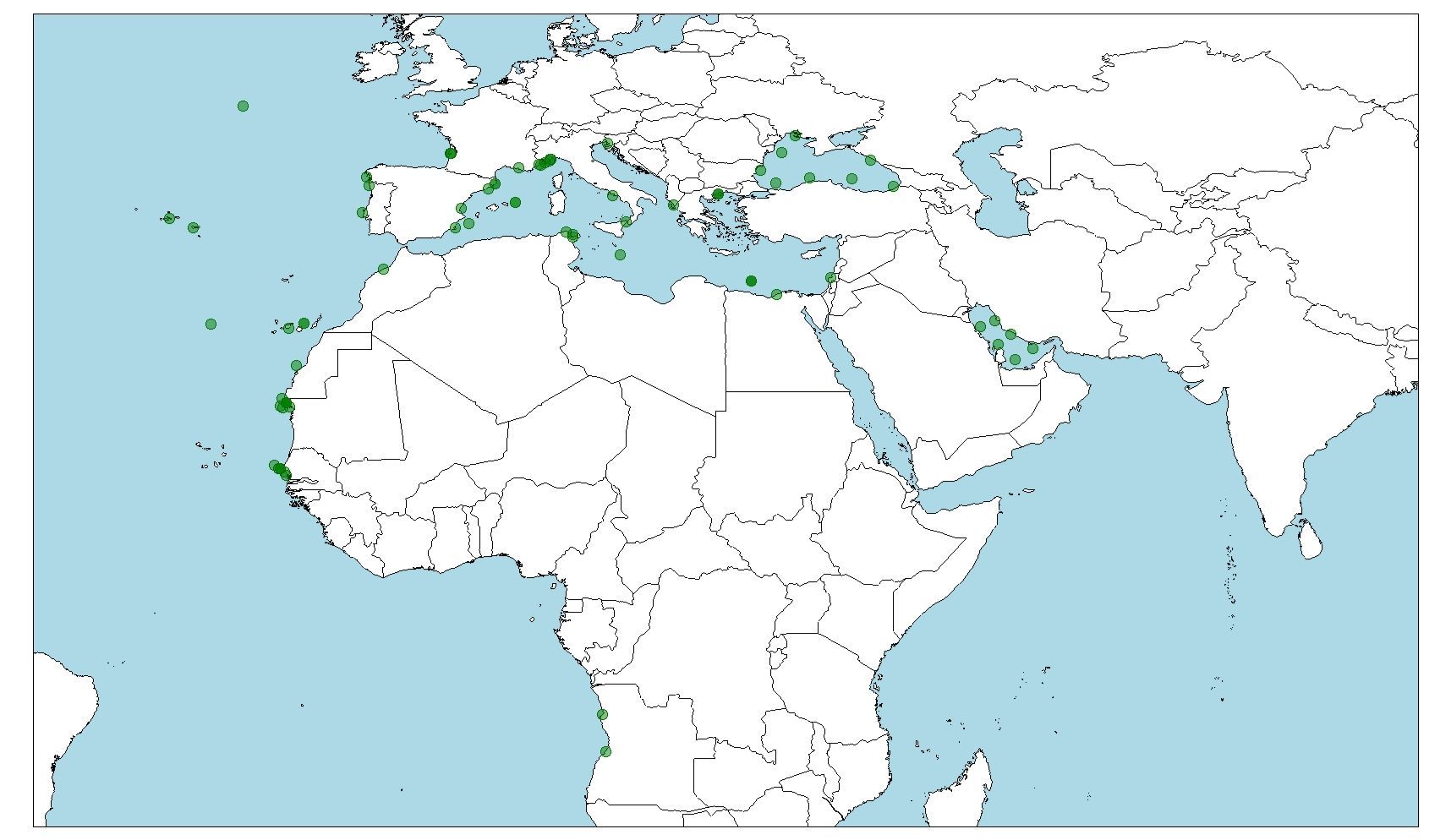 Distribución geográfica del sargo