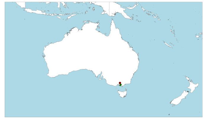 Distribución de la lombriz de tierra gigante de Gippsland, Megascolides australis