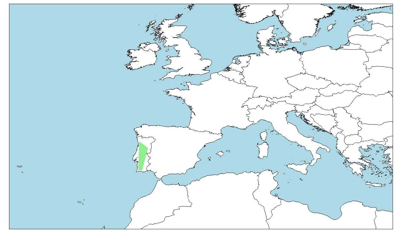 Distribución del sapillo moteado occidental, Pelodytes atlanticus