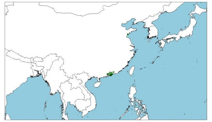 Distribución de Paramesotriton hongkongensis