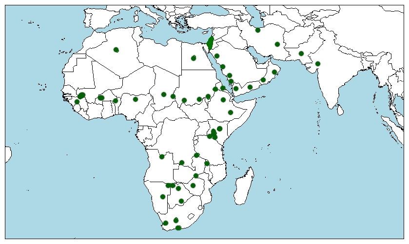 Distribución del lince africano, Caracal caracal