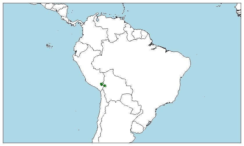 Distribución de la rana gigante del Titicaca, Telmatobius culeus