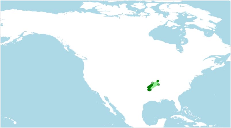 Distribución, dónde vive la salamandra anillada, Ambystoma annulatum
