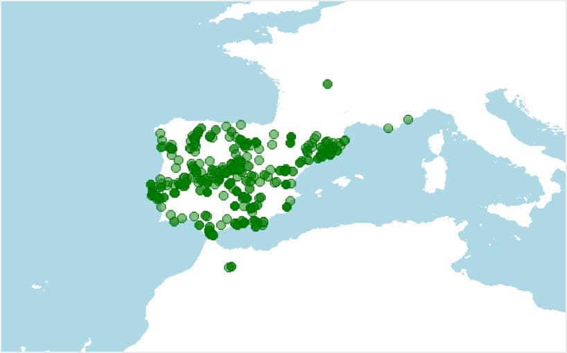 Distribución del lagarto bético, Timon nevadensis